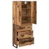 vidaXL Hoge kast met lade 2 pcs Oud Hout 69,5 x 34 x 180 cm