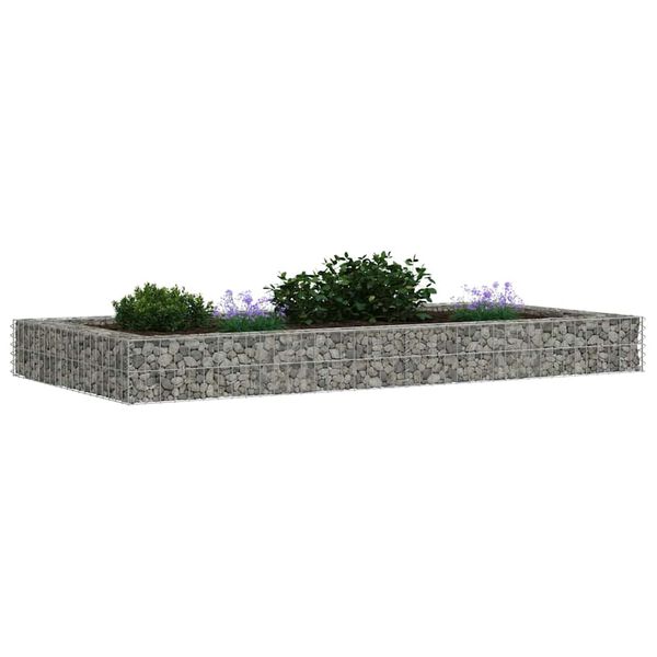 vidaXL Gabion plantenbak verhoogd 200x100x20 cm gegalvaniseerd staal