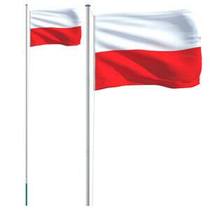 vidaXL Vlag met vlaggenmast Polen 6,08 m aluminium