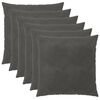 vidaXL Kussensloop 6 pcs HEERLEN Donkergrijs 65 x 65 cm Fluweel