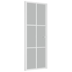 vidaXL Binnendeur 76x201,5 cm matglas en aluminium wit