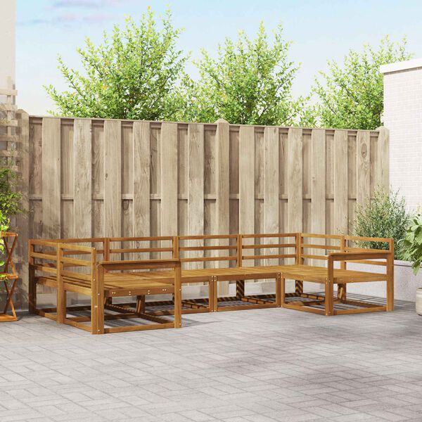 vidaXL Buiten bankenset 6 pcs Naturel Massief Acaciahout