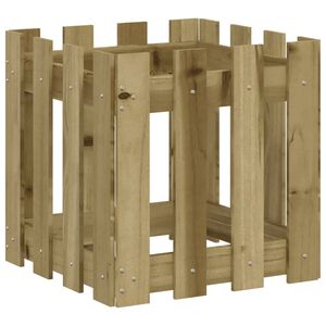 vidaXL Plantenbak met hekontwerp 40x40x40 cm ge&iuml;mpregneerd grenenhout