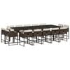 vidaXL 15-delige Tuinset met kussens poly rattan bruin