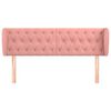 vidaXL Hoofdbord met randen 147x23x78/88 cm fluweel roze