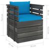 vidaXL 5-delige Loungeset met kussens pallet massief grenenhout