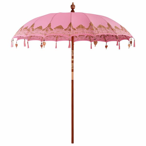 vidaXL Balinese parasol met basis Roze 215 x 215 x 260 cm
