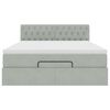 vidaXL Ottoman bed met matras en LED's 140x190cm fluweel lichtgrijs