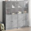 vidaXL Boekenkast met deuren 136x37x142 cm bewerkt hout betongrijs