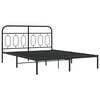 vidaXL Bedframe met hoofdbord metaal zwart 135x190 cm