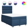 vidaXL Boxspring met matras stof blauw 120x190 cm