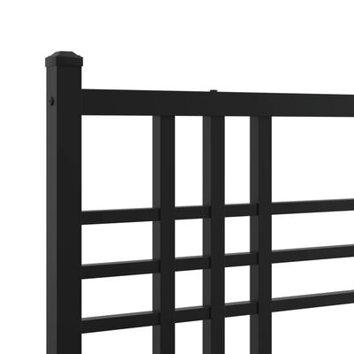 vidaXL Bedframe met hoofd- en voeteneinde metaal zwart 160x200 cm