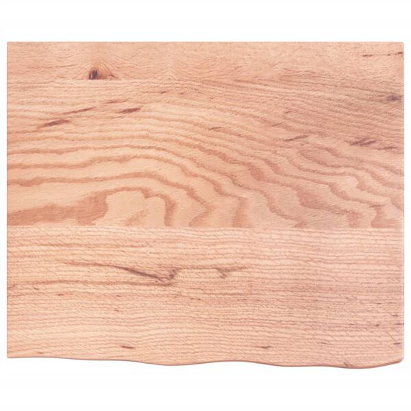 vidaXL Tafelblad 60x50x(2-6) cm behandeld massief eikenhout lichtbruin