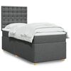 vidaXL Boxspring met matras stof donkergrijs 100x200 cm