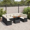 vidaXL Tuin Sofa Set met opslag 10 pcs Zwart Poly riet