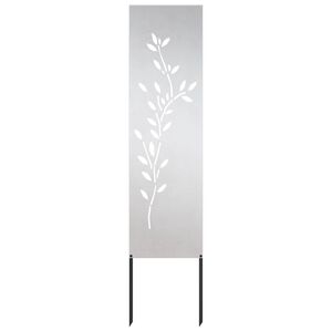 vidaXL Tuin Privacy Screen Bloemen Zilver 32 x 140 cm Roestvrij staal