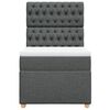 vidaXL Boxspring met matras stof donkergrijs 90x200 cm