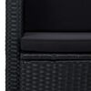vidaXL Tuinbank 2-zits met kussens poly rattan zwart