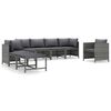 vidaXL 8-delige Loungeset met kussens poly rattan grijs