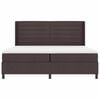 vidaXL LED Box Spring Bed met matras Donkerbruin 200 x 200 cm Stof