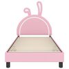 vidaXL Bedframe voor kinderen met hoofdbord Roze 90 x 200 cm PU