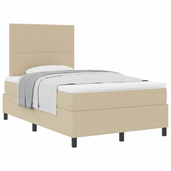 vidaXL Boxspring bed Lichtgrijs en wit. 193 x 120 x 128 cm