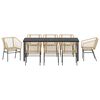 vidaXL Tuin Eetset 9 pcs Bruin poly rattan