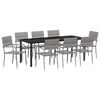 vidaXL Tuin eettafelset 9 st Grijs poly rattan