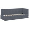 vidaXL Hoekbedframe met Matras met hoofdeinde 2 pcs Grijs Fluweel