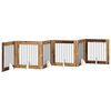 vidaXL Opvouwbaar hondenhek met standaards 6 st Oud hout 482 cm