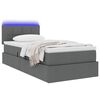 vidaXL Opbergbed met LED met matras Donkergrijs 100 x 200 cm Stof