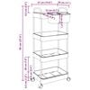 vidaXL Opbergtrolley 4-laags 37x28x95 cm acryl transparant