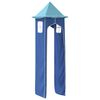 vidaXL Gordijnen voor hoogslaper met toren polyester blauw
