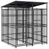 vidaXL Hondenkennel met dak 3,69 m&sup2; staal