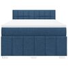 vidaXL Boxspring met matras stof blauw 140x200 cm