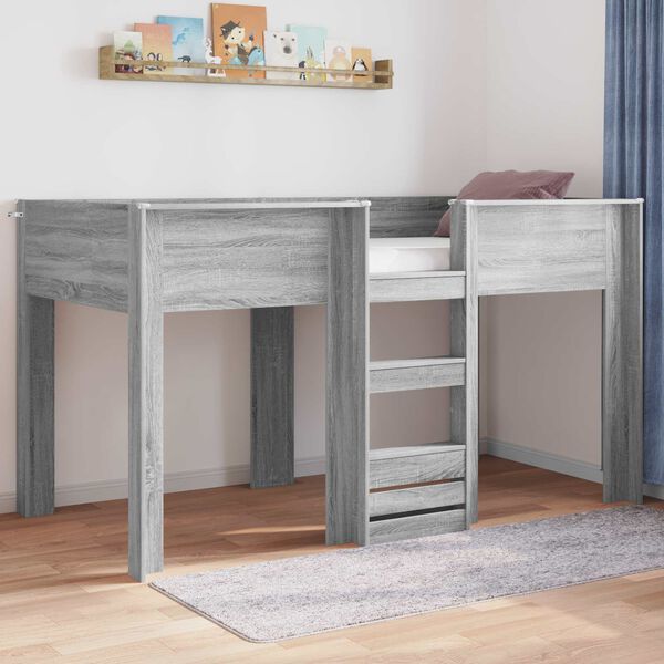 vidaXL Bunk Bed voor Kinderen Grijs Sonoma 100 x 200 cm Bewerkt hout