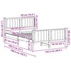 vidaXL Bedframe Bruin en lichtgrijs 120 x 190 cm Massief grenenhout