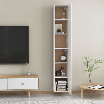 vidaXL Tv-meubels 2 st 30,5x30x90 cm bewerkt hout hoogglans wit