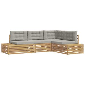 vidaXL 5 st Buiten bankenset Polyester Wit