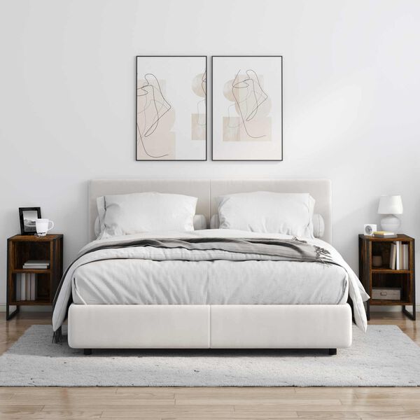 vidaXL Nachtkastje Rook Eiken 39.5 x 30 x 50 cm Bewerkt hout