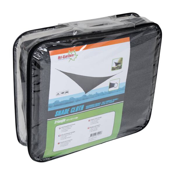 Bo-Camp Schaduwdoek driehoek 3,6x3,6x3,6 m antraciet 4471441