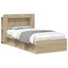 vidaXL Bedframe met opslag Sonoma Eiken 75 x 190 cm Bewerkt hout