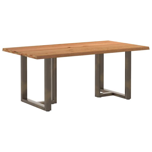 vidaXL Eettafel rechthoekig 180x100x74 cm massief eikenhout lichtbruin