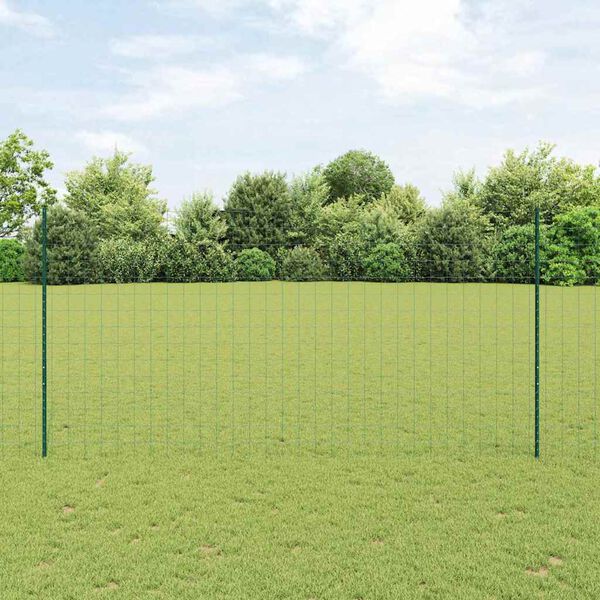 vidaXL Hek met Paal Groen 1,6 x 10 m Staal en PVC