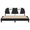 vidaXL Bedframe "Viana" zonder matras kunstleer zwart en wit 160x200 cm
