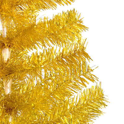 vidaXL Kunstkerstboom met verlichting standaard 210 cm PET goudkleurig