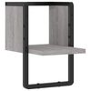 vidaXL Wandschap met stang 20x25x30 cm grijs sonoma eikenkleurig