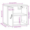 vidaXL Wandkast 31,5x30x30 cm massief grenenhout grijs