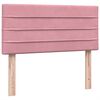 vidaXL Boxspring met matras fluweel roze 90x210 cm