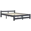 vidaXL Bedframe massief grenenhout donkergrijs 140x200 cm